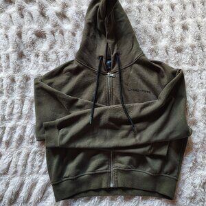 Gym Reapers Cropped Medium Olive Green Hoodie